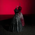 evening dress black candles