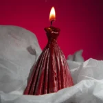 evening dress red candles