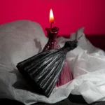 evening dress red candles