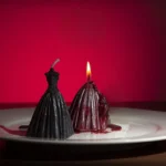 evening dress red candles