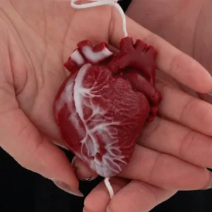 heart shaped red candles