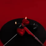 lovely heart black candles