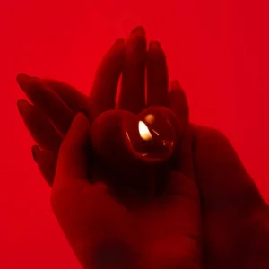 lovely heart red candles