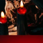 red in black sandwich black candles
