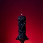 roman columns black candles