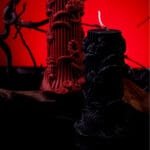 roman columns black candles