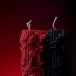 roman columns black candles