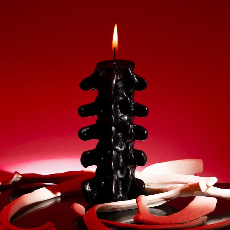 spine bones black candles
