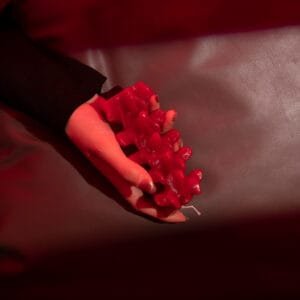 spine bones red candles