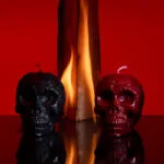 Black Skull Candle Halloween Decor-1 Black Skull Candle Halloween Decor