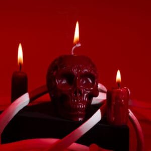 Black Skull Candle Halloween Decor