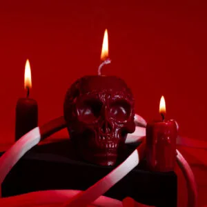Black Skull Candle Halloween Decor