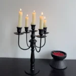 black chandelier candle holders