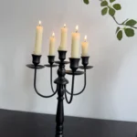 black chandelier candle holders