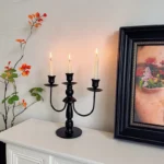 black chandelier candle holders