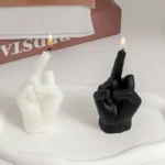 black middle finger candle