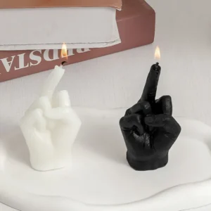 black middle finger candle