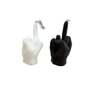 black middle finger candle