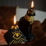 egyptian pyramids black cat candle​