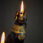 egyptian pyramids black cat candle​