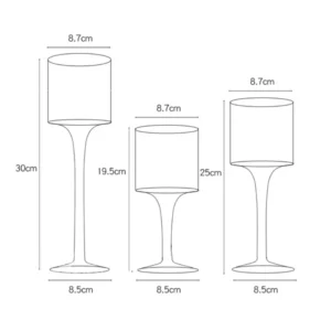 large red candle holders glass