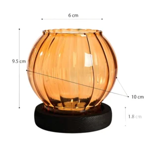 red glass hurricane candle holders