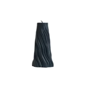 sku-ripple-textured black pillar candle