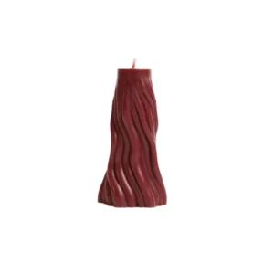 sku-ripple-textured red pillar candle