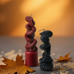 Handmade Black & Red Snake Candle