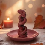 Handmade Black & Red Snake Candle