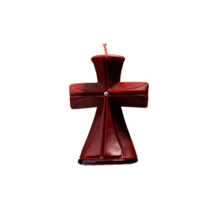 Red & Black Cross Candle for Decor