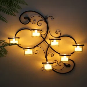 Black Candle Sconces Wall Mounted Iron