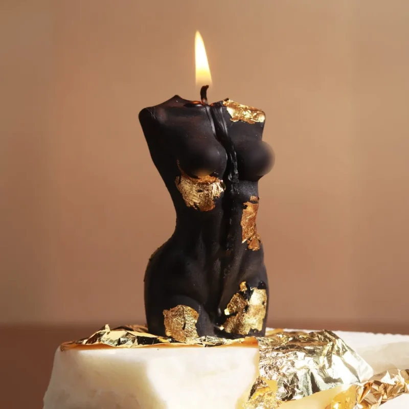 Black Gold Candle Woman Man Body